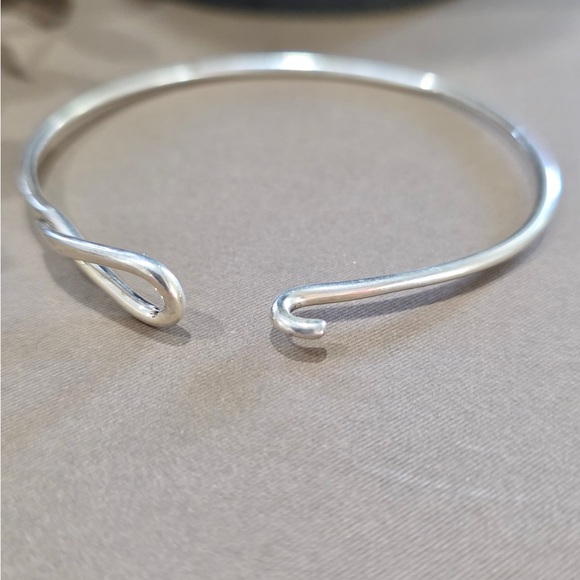 Simplistic Silver Knot Bangle - Picture 7 of 13